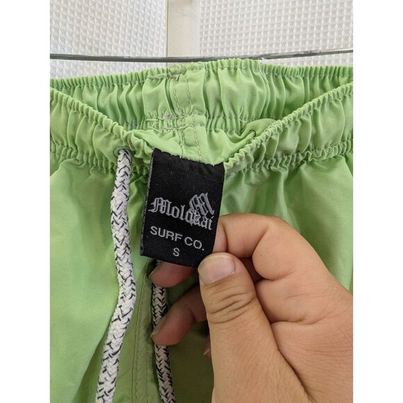 Molokai Surf Co. Swim Trunks Men's Small Lime Green Design 3-Pockets (B01) - Picture 4 of 7